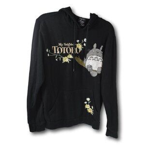 My Neighbor Totoro Hoodie Size: SM Black Embroidered Soft Studio Ghibli Anime